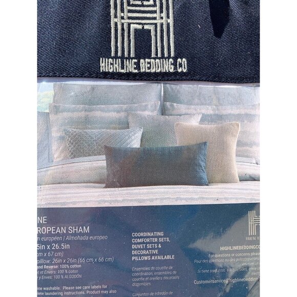 Highline Bedding Co Dune Blue Sea Glass Euro Pillow Sham Set Of Two - Picture 6 of 6